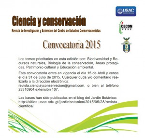 Convocatoria Revista CECON 2015
